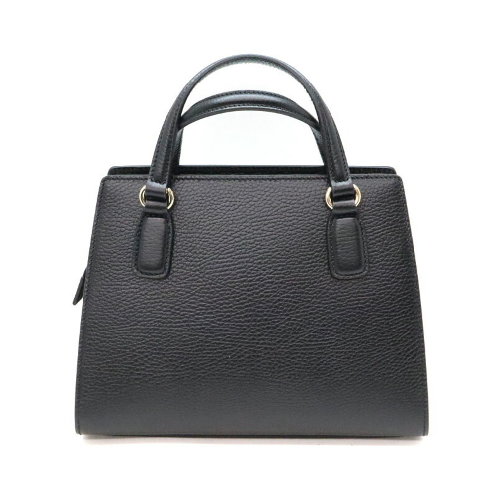 GUCCI Interlocking GG Bag Handbag Shoulder Leather Black - Picture 3 of 6